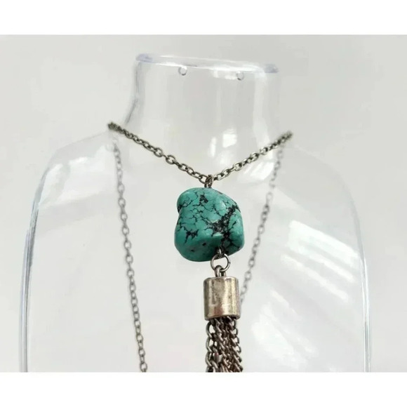 Vintage Turquoise and Silver Necklace - Picture 2 of 7